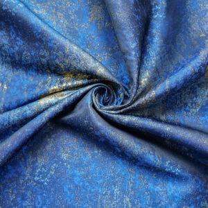 150x100cm Blue Gilt Jacquard Fabric DIY Fabric, Glossy Polyester Fabric, Designer Fabric, Suitable for Structured Garments