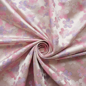 Pink Floral Sakura Jacquard Fabric, Cherry Blossom Brocade, Damask Fabric for Dress, Haute Couture, DIY Fabric 59 inches width