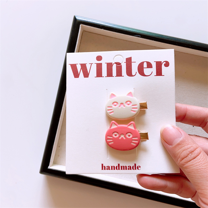 Cute Cat Barrettes funny kitten cartoon pet portrait animal slides Clips Hair Accessories - Image 4