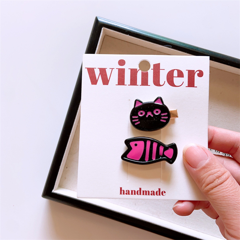 Cute Cat Barrettes funny kitten cartoon pet portrait animal slides Clips Hair Accessories - Image 6