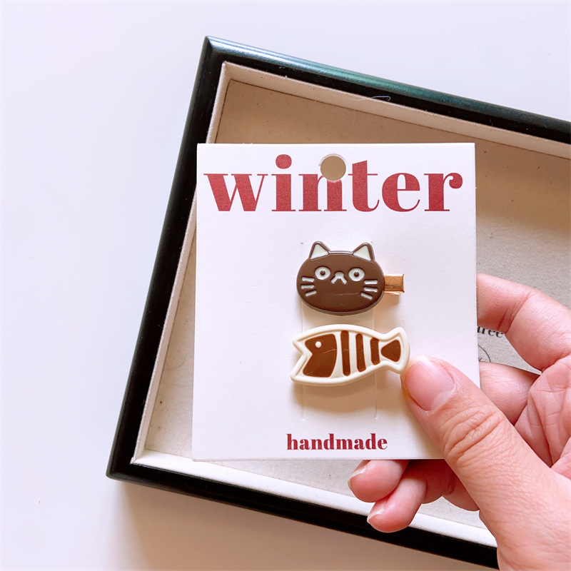 Cute Cat Barrettes funny kitten cartoon pet portrait animal slides Clips Hair Accessories - Image 5
