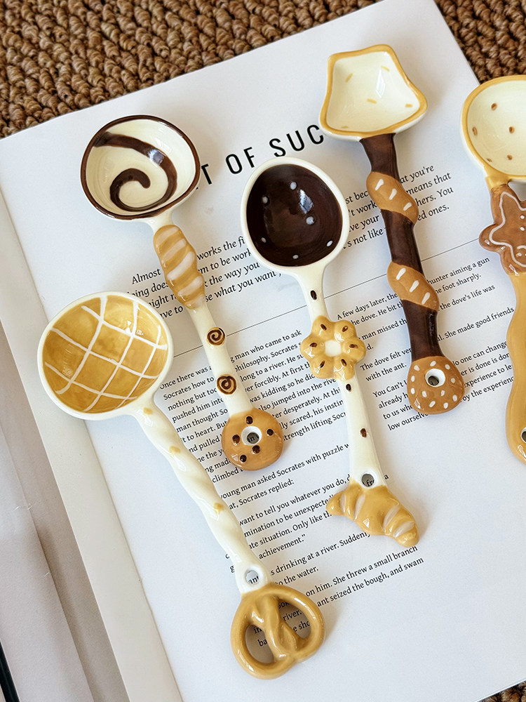6 pcs Cute Ceramic Spoon – Dessert & Coffee Spoon for Cozy Kitchen - Image 6
