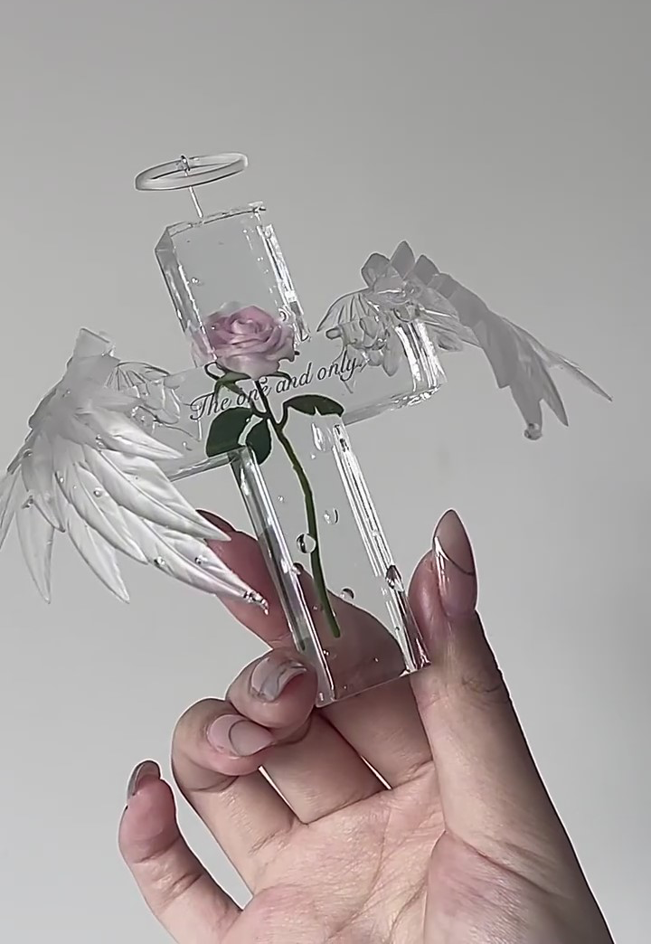 Rose Cross & Angel Wing Resin Mold – Clear UV Resin Mold for DIY Crafts - Image 8