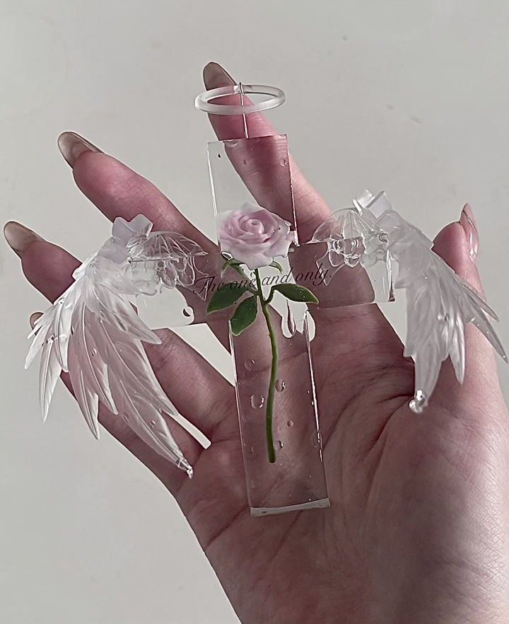 Rose Cross & Angel Wing Resin Mold – Clear UV Resin Mold for DIY Crafts - Image 10
