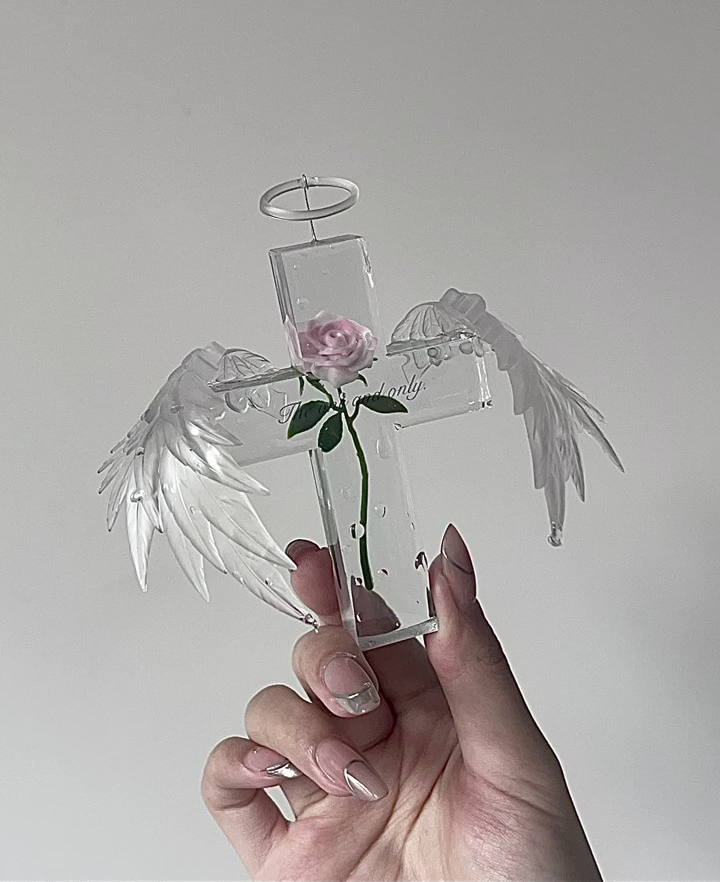 Rose Cross & Angel Wing Resin Mold – Clear UV Resin Mold for DIY Crafts - Image 7