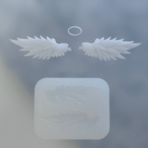 Fallen Angel rose cross resin mold with angel wings
