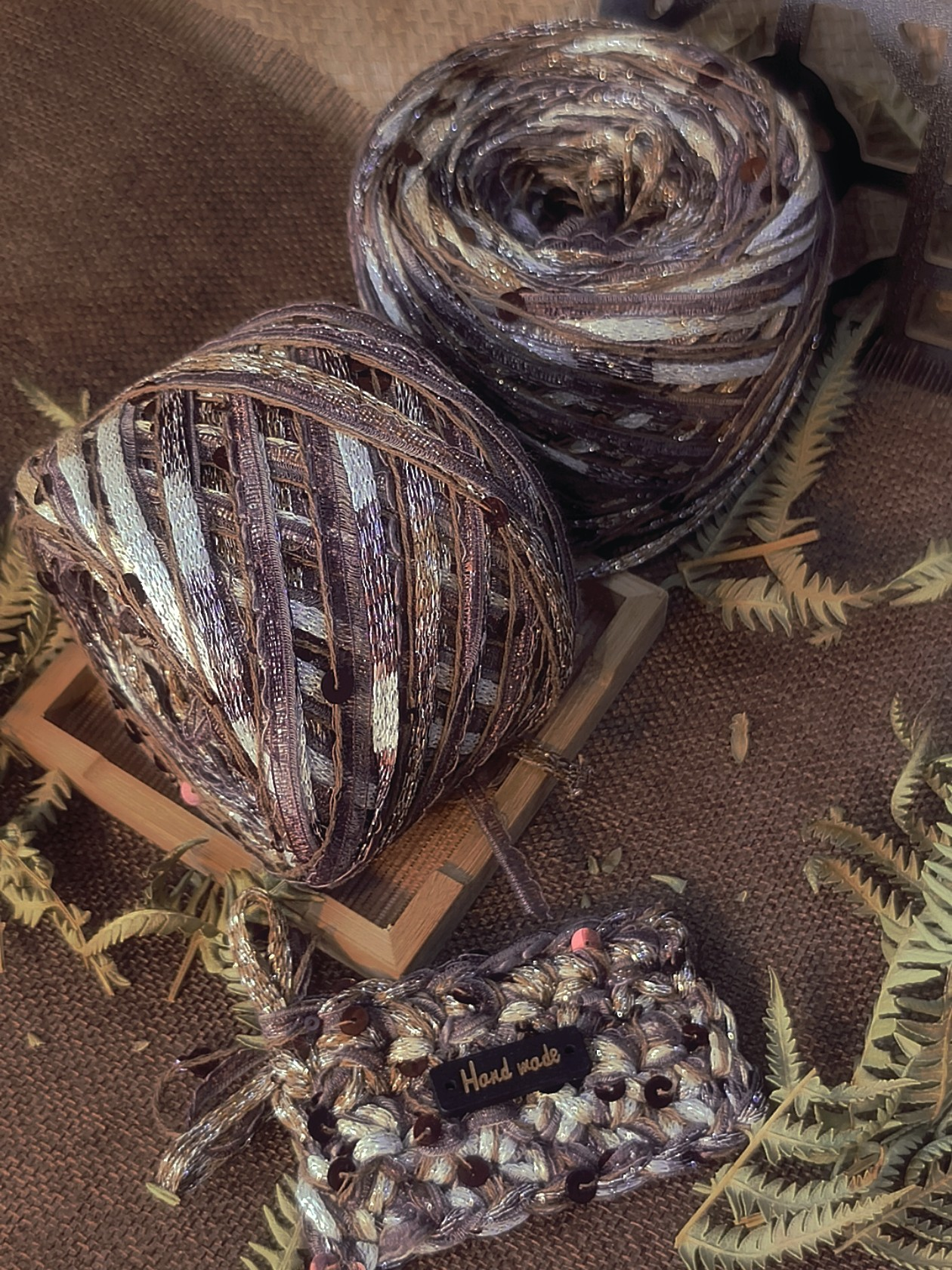 1pcs 100g Cocoa Brown Art Yarn Ball – Handmade Textured Yarn for DIY Crafts - Image 2