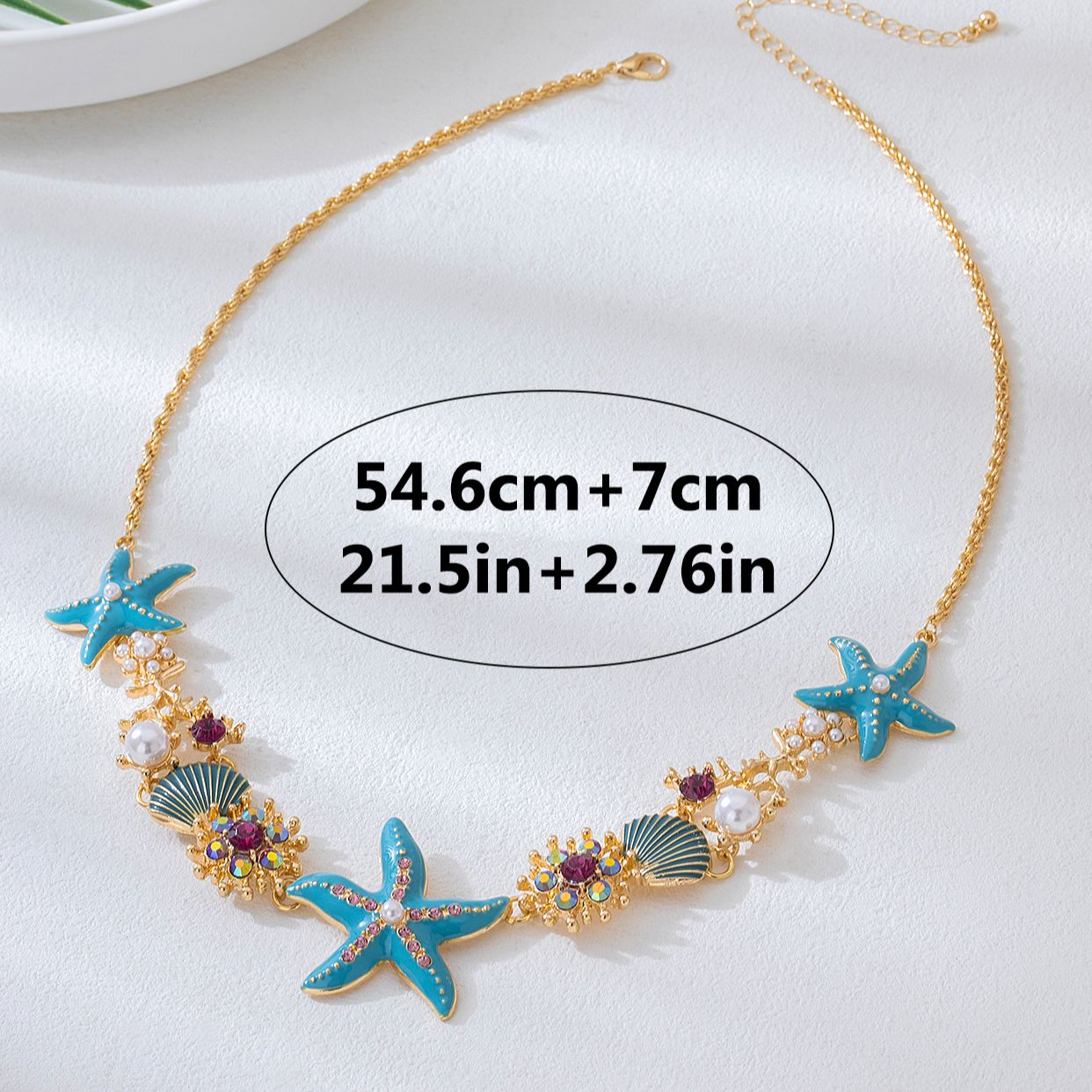 Ocean-Inspired Starfish Necklace for Women – Seashell & Pearl Statement Jewelry - Image 4