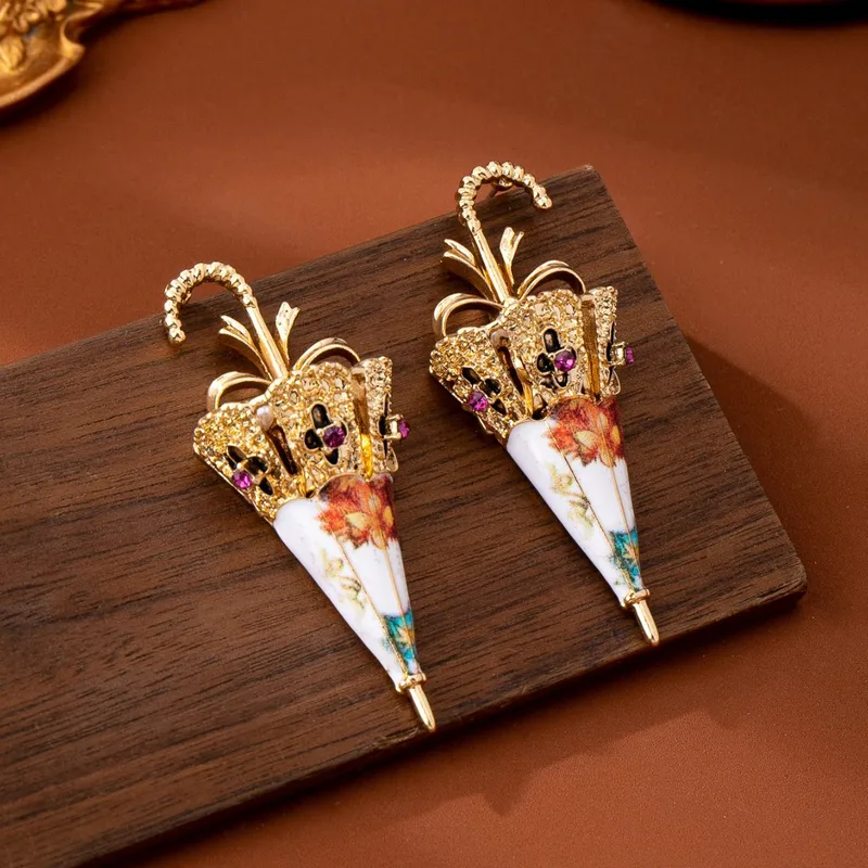 Unique umbrella earrings gift for women