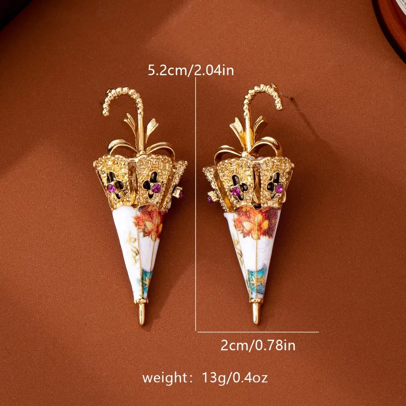 Colorful umbrella earrings for rainy day inspired jewelry