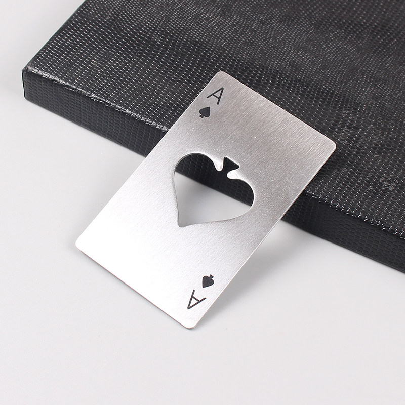 Playing Card Bottle Opener Stainless Steel – Poker Card Metal Bottle Opener for Your Wallet-2 pcs