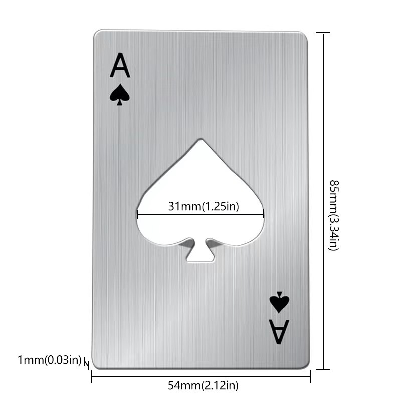 Playing Card Bottle Opener Stainless Steel – Poker Card Metal Bottle Opener for Your Wallet-2 pcs - Image 4