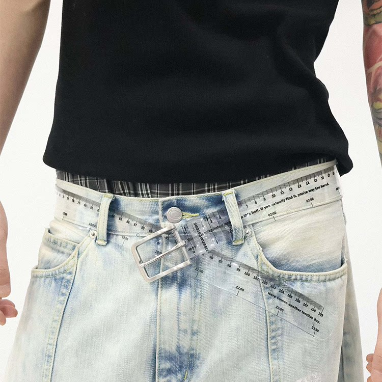 Transparent Ruler Belt – Clear Adjustable Waist Belt with Metal Buckle - Image 3