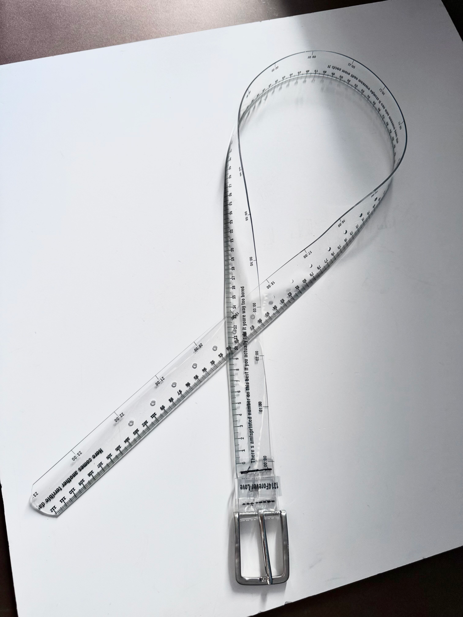 Transparent Ruler Belt – Clear Adjustable Waist Belt with Metal Buckle - Image 4